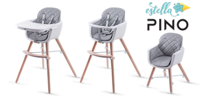 Estella Baby krzesełko PINO 2W1 -  Wygodne, miękkie siedzisko 