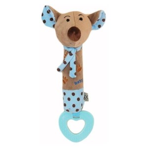 Grzechotka Myszka Niebieska Plusz - piszczek