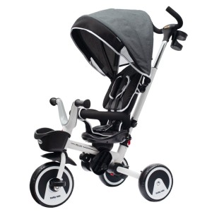 Babymix - Rowerek dziecięcy trójkołowy RELAX 5w1 360 Baby Mix - (GRAY WHITE) szary
