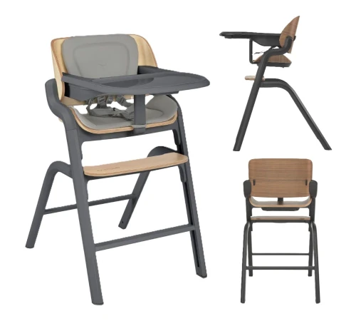 Espiro PURE krzesełko do karmienia z regulowanym podnóżkiem do 95kg - 07 GRAPHITE