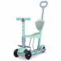 Babymix - MULTI hulajnoga dla dzieci 3w1 trójkołowa z siodełkiem i pchaczem - BLUE (miętowa)