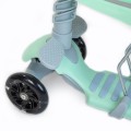 Babymix - MULTI hulajnoga dla dzieci 3w1 trójkołowa z siodełkiem i pchaczem - BLUE (miętowa)
