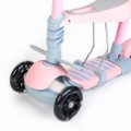 Babymix - MULTI SCOOTER hulajnoga dla dzieci 3w1 trójkołowa z siodełkiem i pchaczem - PINK (różowa)