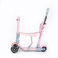Babymix - MULTI SCOOTER hulajnoga dla dzieci 3w1 trójkołowa z siodełkiem i pchaczem - PINK (różowa)