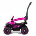 Babymix MEGA Jeździk z rączką Baby Mix, pojazd quad z pchaczem 3w1 - PINK