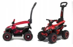 Babymix MEGA Jeździk z rączką Baby Mix, pojazd quad z pchaczem 3w1 - RED