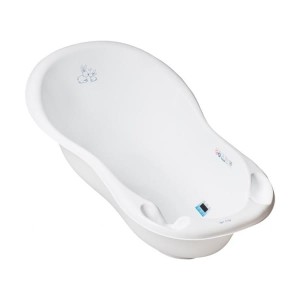 TEGA KR-005-103 Wanna dziecięca 102 cm LUX KRÓLICZKI z odpływem biały - wanienka do kąpieli
