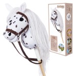 HOPPIHORSE Hobby Horse Konik na kiju KOŃ - A3 LEOPARD biały, maść tarantowata