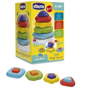 Chicco toys - Sensoryczna wieża 2w1 - Ring tower / smart2play