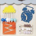 Babymix - Drewniany DOMEK MONTESSORI Tablica aktywności | daszek szary
