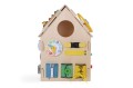 Babymix - Drewniany DOMEK MONTESSORI Tablica aktywności | daszek natural