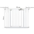 Kidwell GUARDA - bramka zabezpieczająca metalowa 74-104 cm | WHITE