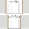 Kidwell GUARDA - bramka zabezpieczająca metalowa 74-104 cm | WHITE