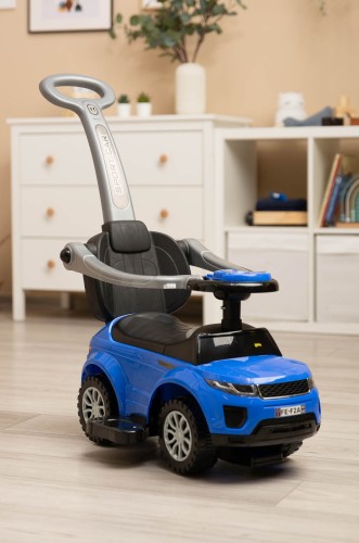 TOYZ SPORT CAR Jeździk z rączką, pojazd, autko z pchaczem, barierka - BLUE (niebieski)