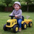Babymix - BENNY traktor z przyczepą i narzędziami, jeździk Baby Mix - YELLOW (żółty)