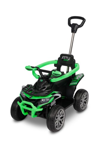 TOYZ MOVIX Jeździk z rączką, pojazd quad 4-koła z pchaczem, barierka - GREEN (zielony)
