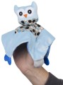 Sunbaby Przytulanka Sówka szmatka - pacynka, gryzak - niebieska sowa