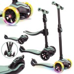 Sun Baby - Flash LED rowerek biegowy i hulajnoga z kołami LED - ZIELONY