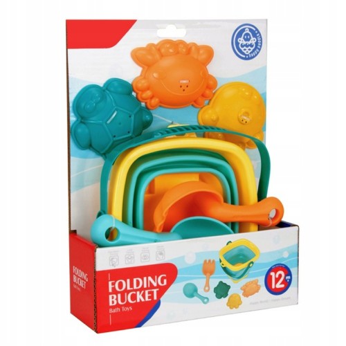 Babymix - Składane wiaderko i zabawki do piasku Baby Mix 5 szt.