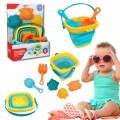 Babymix - Składane wiaderko i zabawki do piasku Baby Mix 5 szt.
