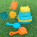 Babymix - Składane wiaderko i zabawki do piasku Baby Mix 5 szt.