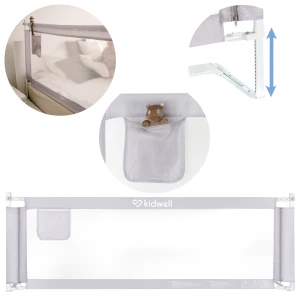 Kidwell TIVA Barierka ochronna do łóżka 200cm Szara Odchylana Zabezpieczenie