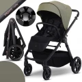 Espiro - ONLY WAY - Wózek dziecięcy spacerowy, spacerówka składana na płasko - 404 stylish khaki