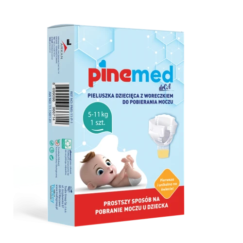 PINEMED pieluszka dziecięca z woreczkiem do pobierania moczu, 5-11 kg, 1 szt.