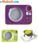 Hoppop ATABLO STARTER SET PLUM, LIME - zestaw obiadowy dla dzieci   3220660171569