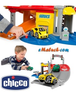 CHICCO - elektroniczny garaż Stop&Go, rampa, stacja paliw, winda, podnośnik